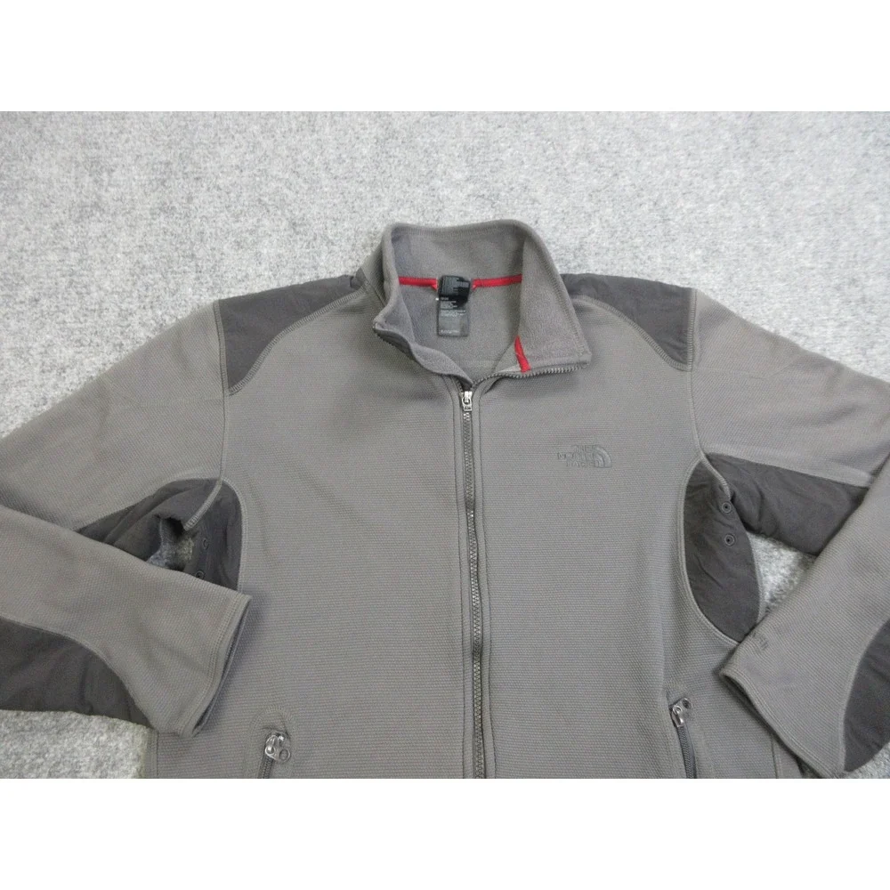 The North Face Jacket Mens Medium Gray TKA Stealth Full Zip Fleece Colorblock